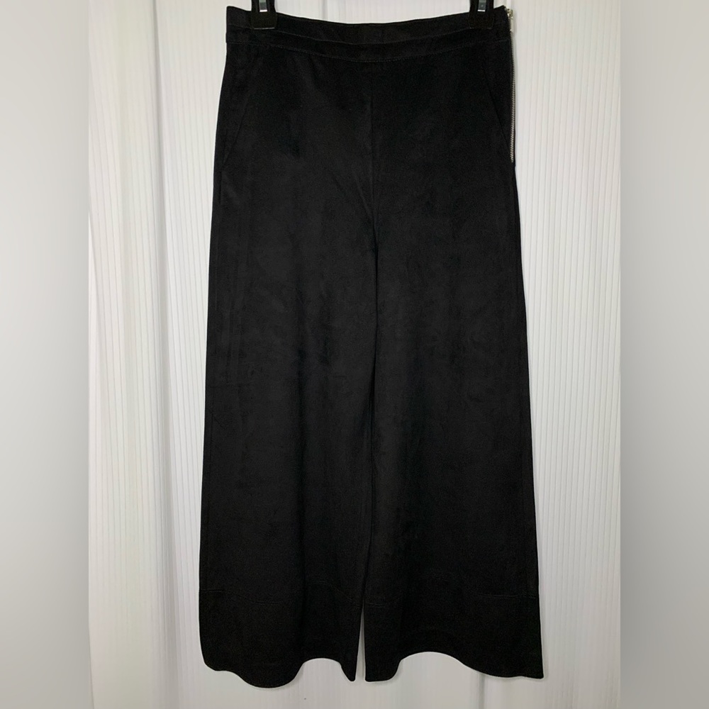 Zara Faux Suede Collets Black with Side Zipper Size XS